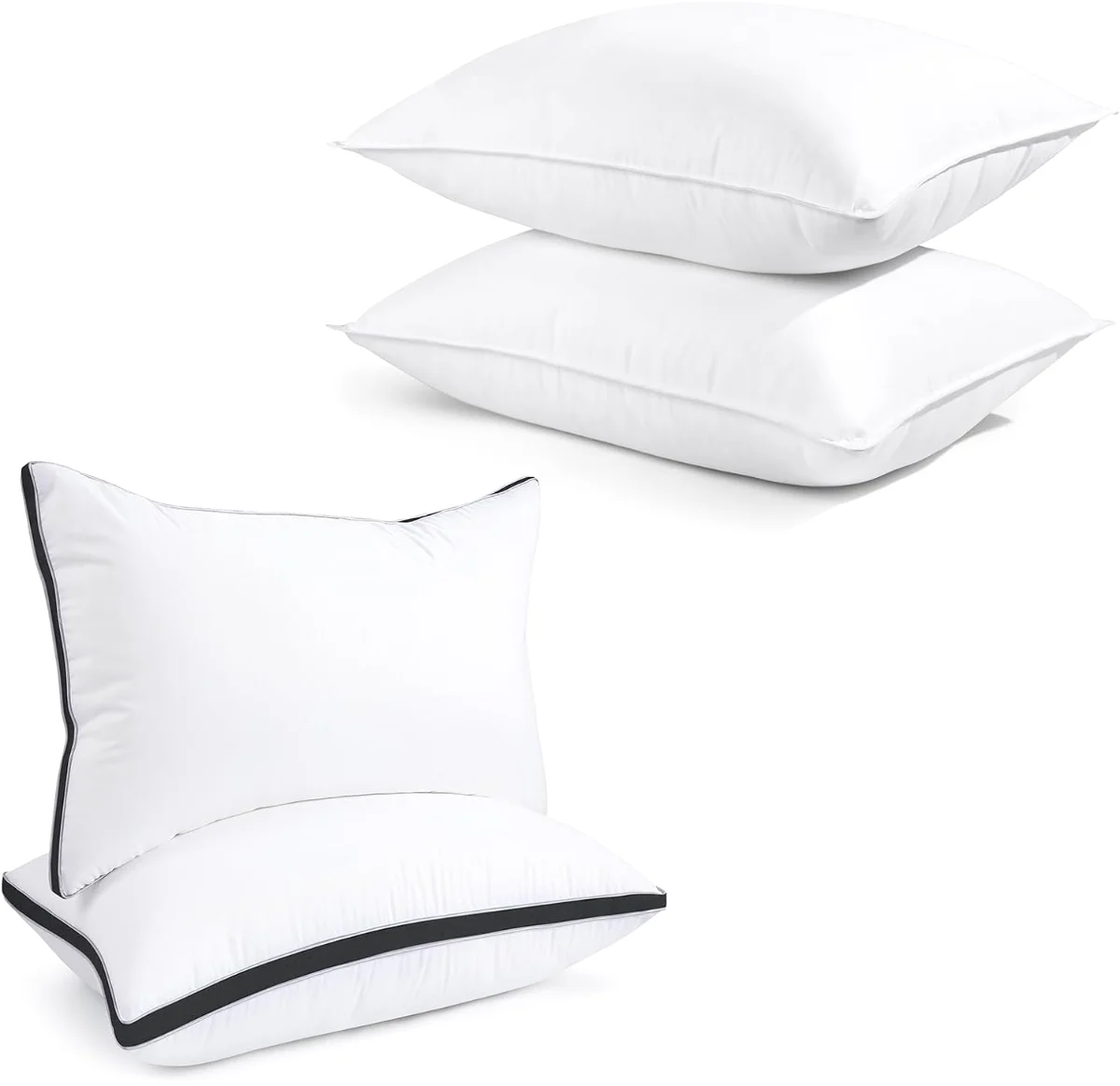 Bed Pillow Bundle, Four Pillows in Two Sizes view 2