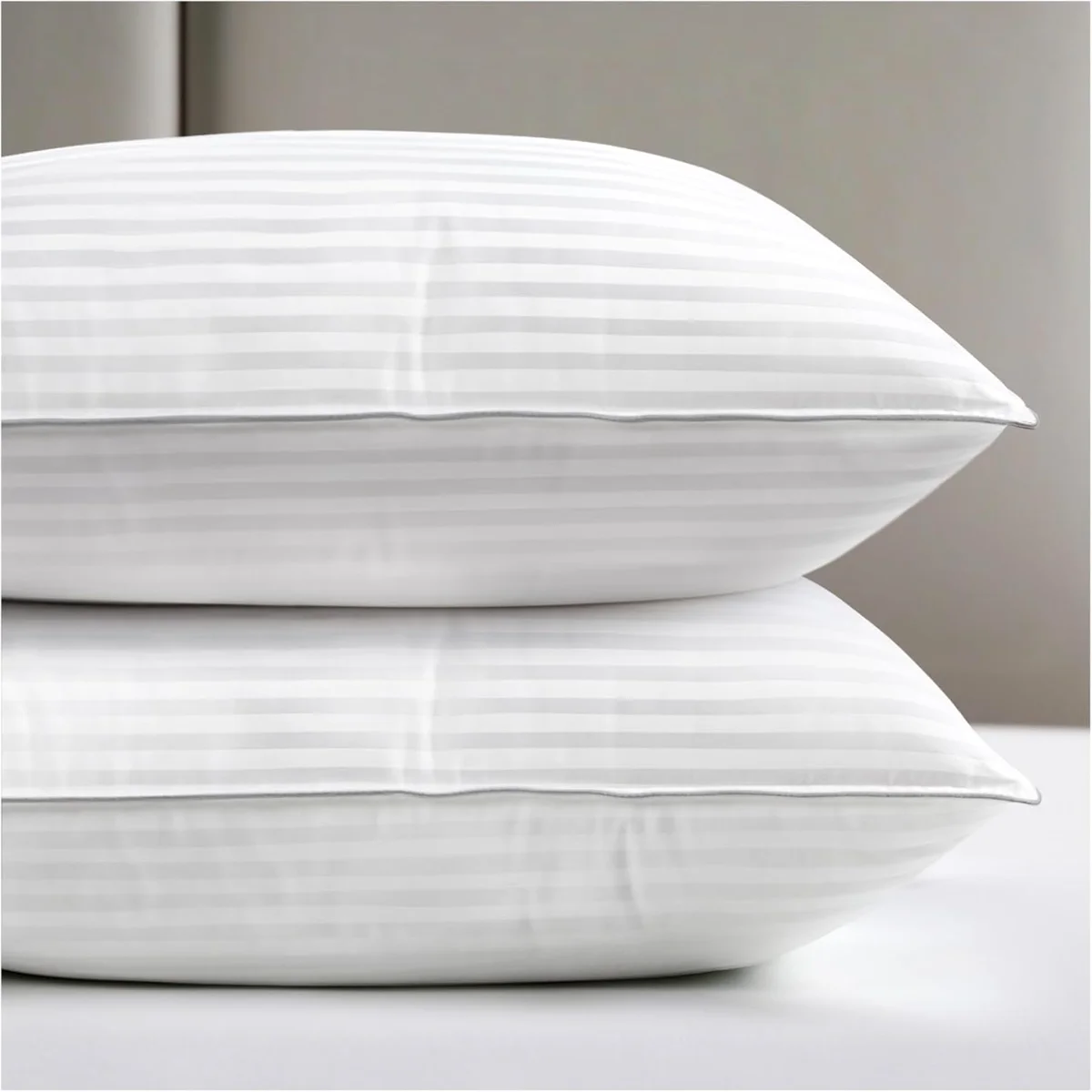Striped Hotel Pillows, White view 5