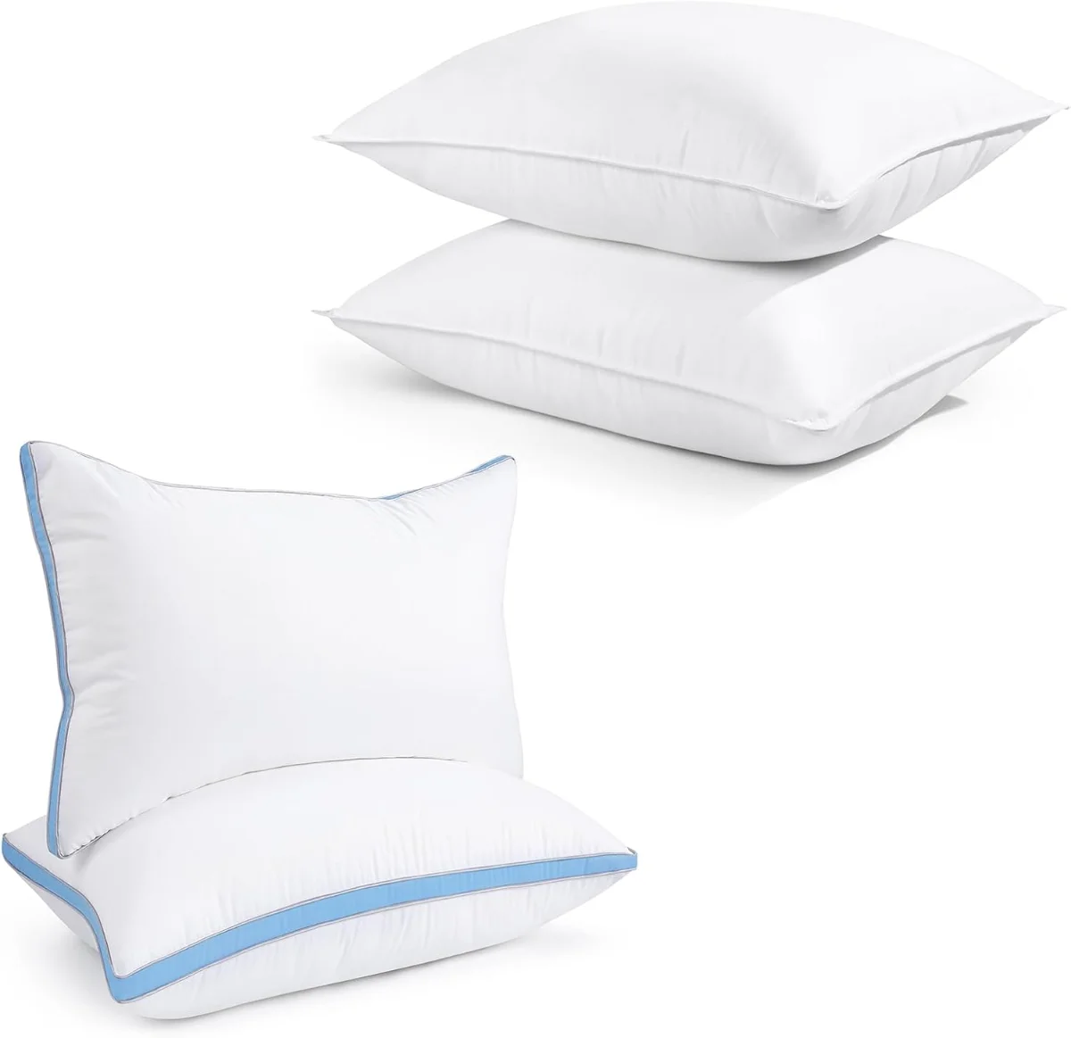 Bed Pillow Bundle, Four Pillows in Two Sizes view 5