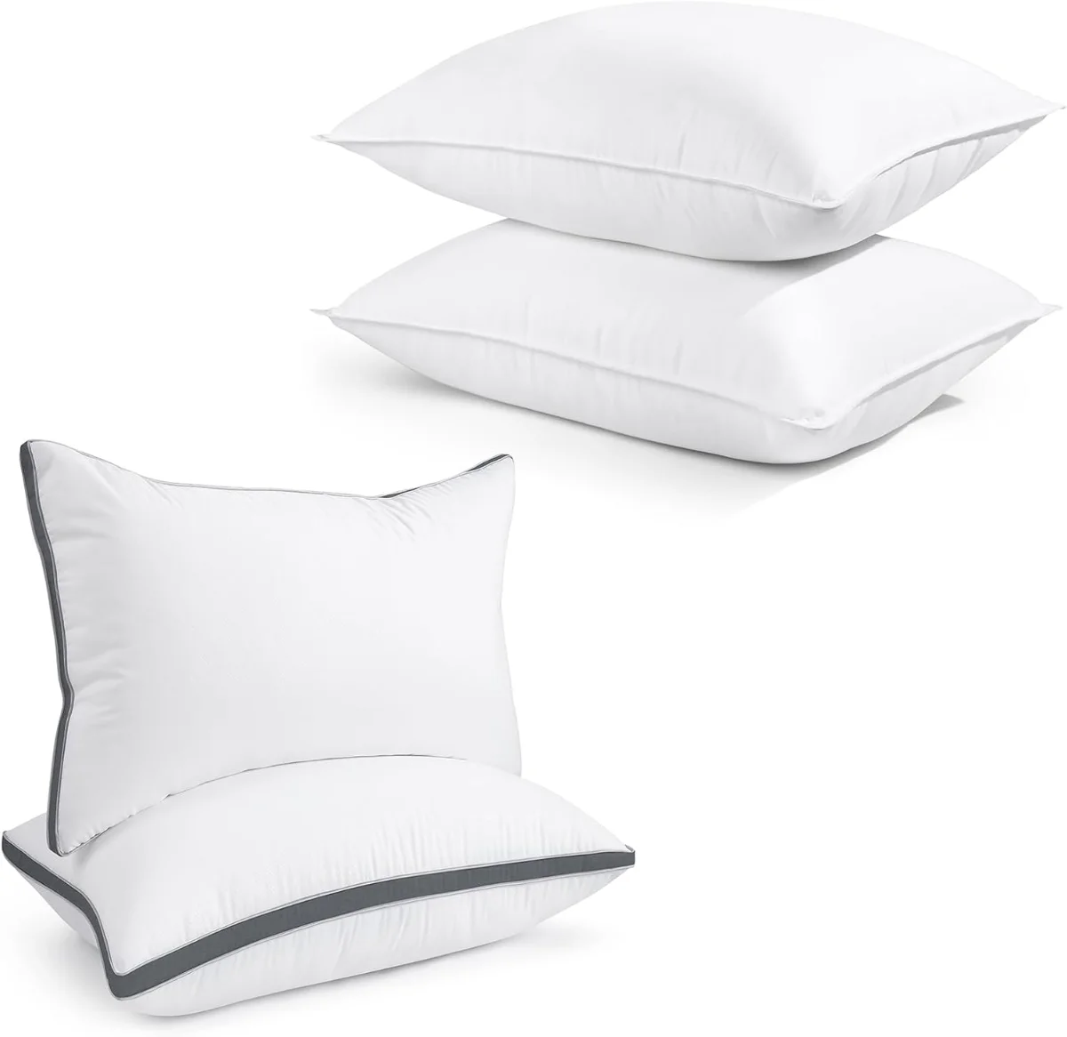 Bed Pillow Bundle, Four Pillows in Two Sizes view 4