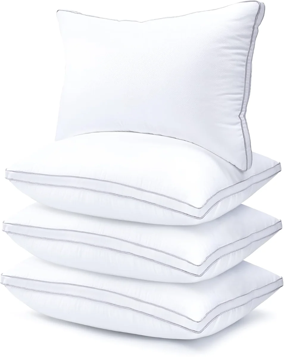 Firm Support Gusseted Pillows, Pack of Four, White