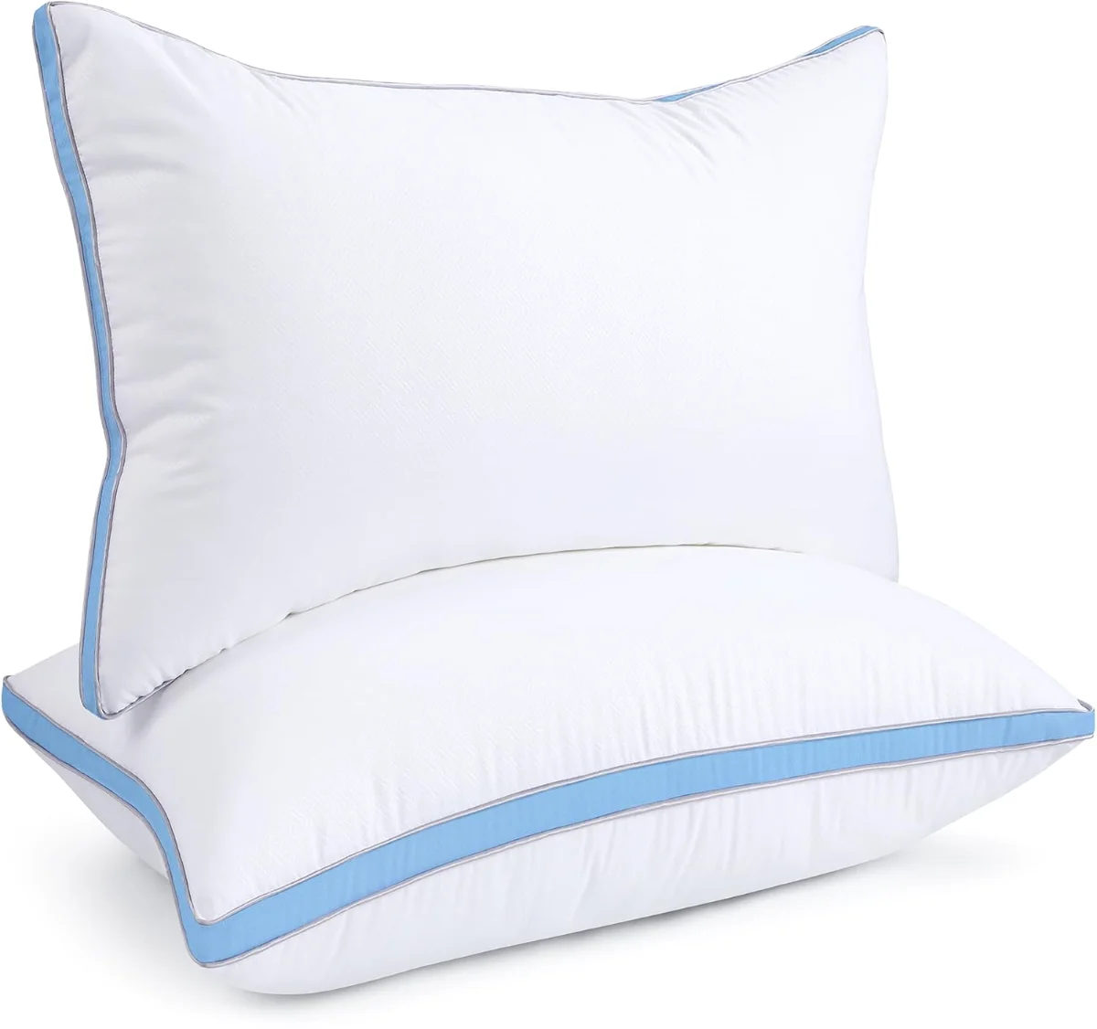 Firm Support Gusseted Pillows, Light Blue